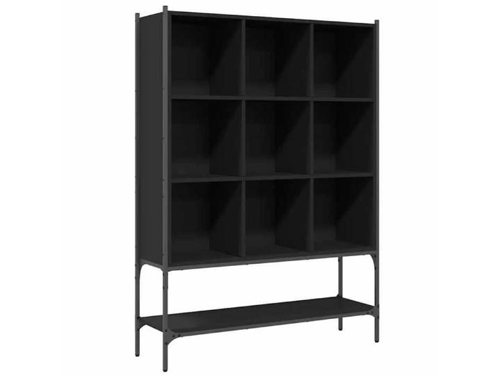 Bibliothèque - - bois d'ingénierie - noir - 9 compartiments ouverts - 1 étagère - 102 x 30 x 141 5 cm(717646)