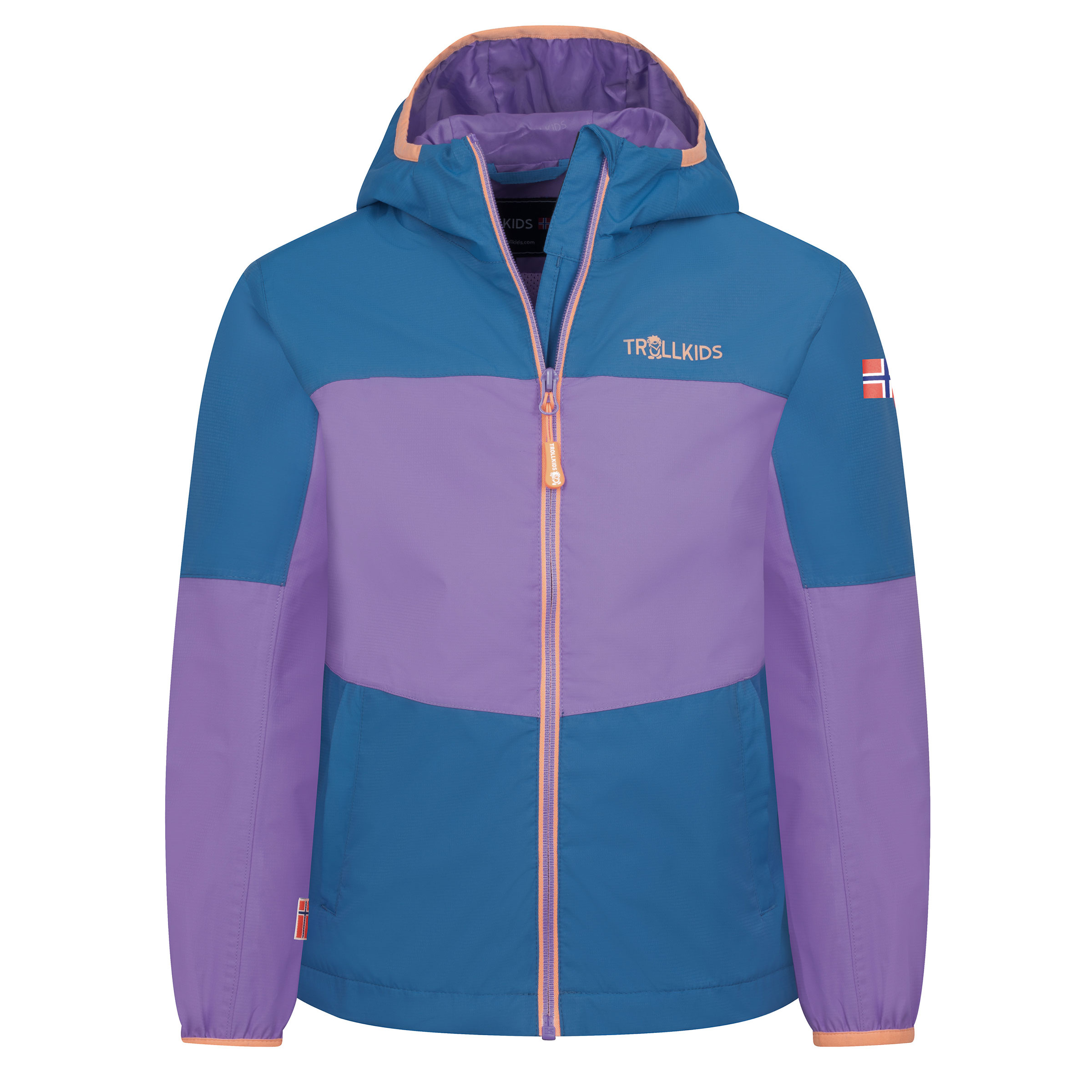 Trollkids Bjordal Kinder Regenjacke blau Größe 104 Lifestyle Elastisch
