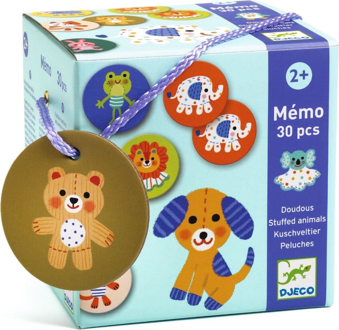 Djeco Memo spel met pluche dieren