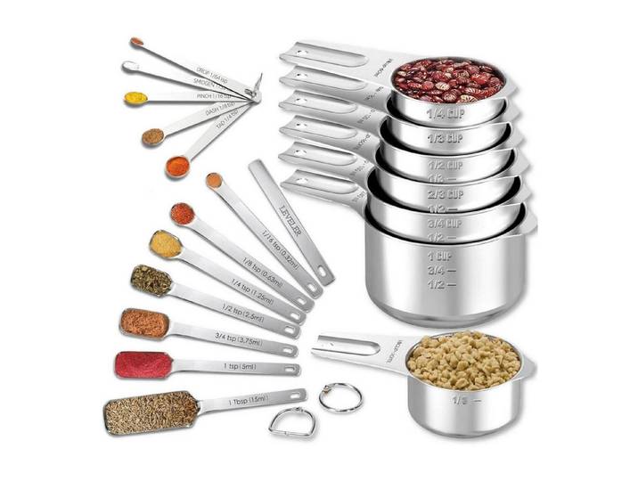 LuxusKollektion Messlöffel Messbecher & Löffel Set 20tlg Edelstahl, Metall, (20-St)