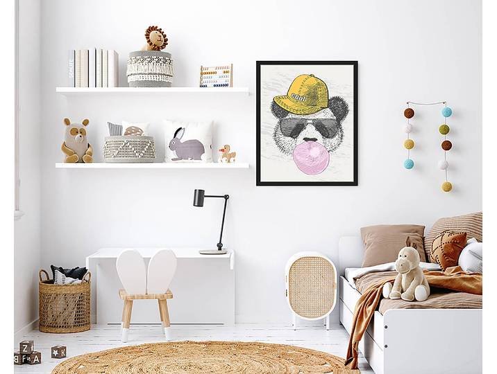Tableau déco Panda With A Cap 43 x 53cm Multicolore