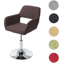 Einzelst�ck | Esszimmerstuhl HWC-A50 III, Stuhl Küchenstuhl, Retro 50er Jahre, Stoff/Textil ~ braun, Chromfuß