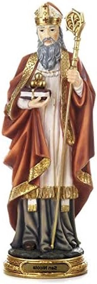 Religieus Sint Nicolaas Standbeeld Decoratie Multicolor Hoogte: 20 cm
