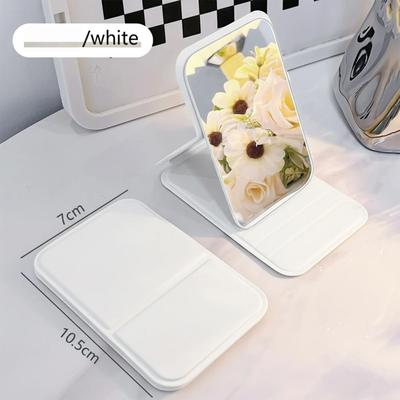 Uplift Essentials Portable Folding Desktop Makeup Mirror white