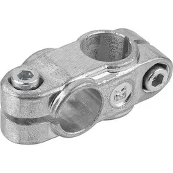 ROHRVERBINDER KREUZSTÜCK, FORM:A ALUMINIUM, FÜR RUNDROHRE, KOMP:STAHL, A=15,1, B=15,1