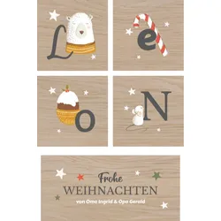 Holzklötze: Weihnachtsgeschenk individuell gestalten