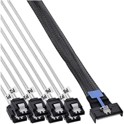 InLine  MCIO x8 Breakout-Kabel auf 8x SATA, 0,5 m (50 cm, SATA), Interne Kabel (PC)