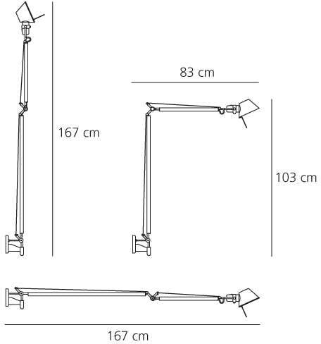 Artemide Tolomeo Braccio Wandleuchte (aluminium, LED) aluminium   LED