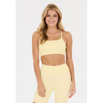 Sport-BH ATHLECIA "Blossom", Damen, Gr. S, gelb (hellgelb), 77% Polyamid, 23% Elasthan, unifarben, BHs Sport-BH, für ein besonders weiches Tragegefühl