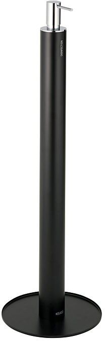 Keuco Desinfektionsmittelspender 04957370400 schwarz, Standmodell, verchromter Pumpenkopf