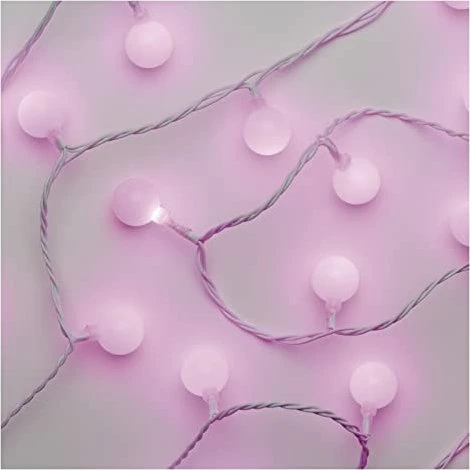 EMOS LED-Lichterkette - Kugeln 2,5 cm, 4 m, innen und außen, rosa, Timer