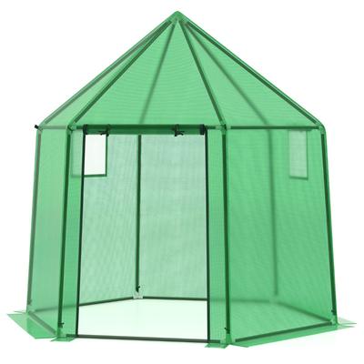 Helloshop26 - Gartengewächshaus 198 x 172 x 190 cm mit Sonnenschutz und optimaler Belüftung modernes Design grünes Metall