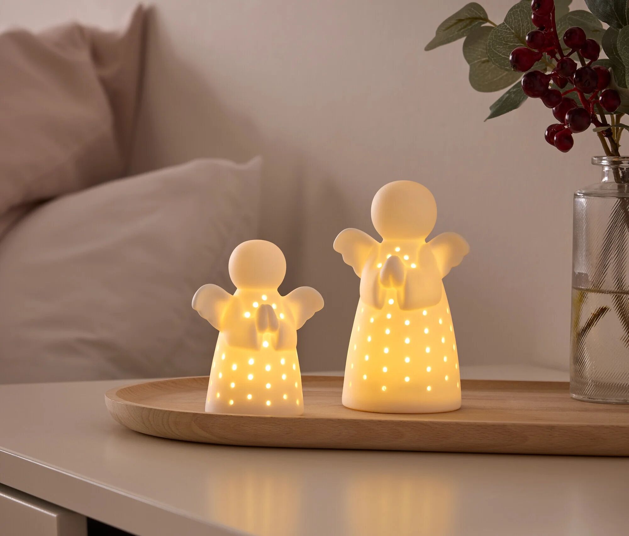 Tchibo - 2 LED-Keramik-Engel - weiss
