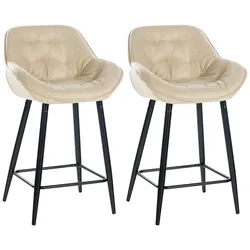 CLP 2er Set Barhocker Gibson Stoff   Farbe: creme, Material: Stoff