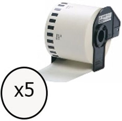 Pack x 5: Q-Nomic DK-22205 Cinta continua   Papel   Multipropósito   62mmx30,48M