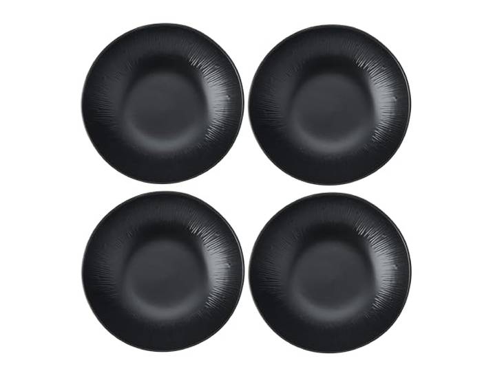 Mikasa Jardin Midnight -Lot de 4 bols à pâtes en céramique pour divertissement\, 20 cm\, noir\, passe au lave-vaisselle