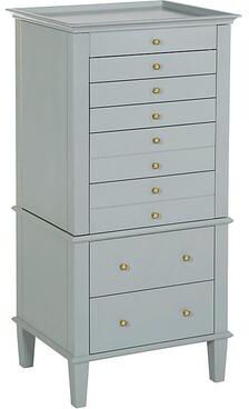 Grace Jewelry Armoire - Soft Blue Gray - Ballard Designs