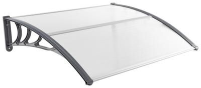 Costway 48 x 40 Inch Outdoor Front Door Window Awning Door Canopy Exterior-Gray