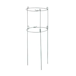 Relaxdays Rankhilfe 3er Set, Metall, runde Pflanzenstütze Tomaten & Gurken, HxD: 76 x 26 cm, 2 Ringe, Gurkenturm, grün
