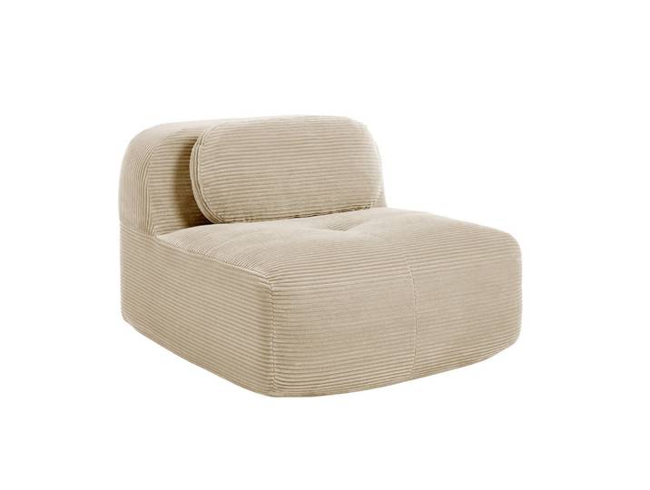 Urban Meuble 1-Sitzer Sofa in Premium Cord, Beige, 90x75x103 cm, Wohnzimmer, Sessel, Polstersessel