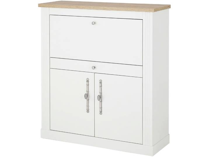 Sekretär GOODPRODUCT Westminster, PC-Schrank mit klappbarer Tischplatte, Schreibtisch , pinie weiß, B:109cm H:120cm T:43cm, Sekretäre, Sekretär, Home-Office-Schreibtisch, Monitor-/Laptopfach, mit Kabelkanal