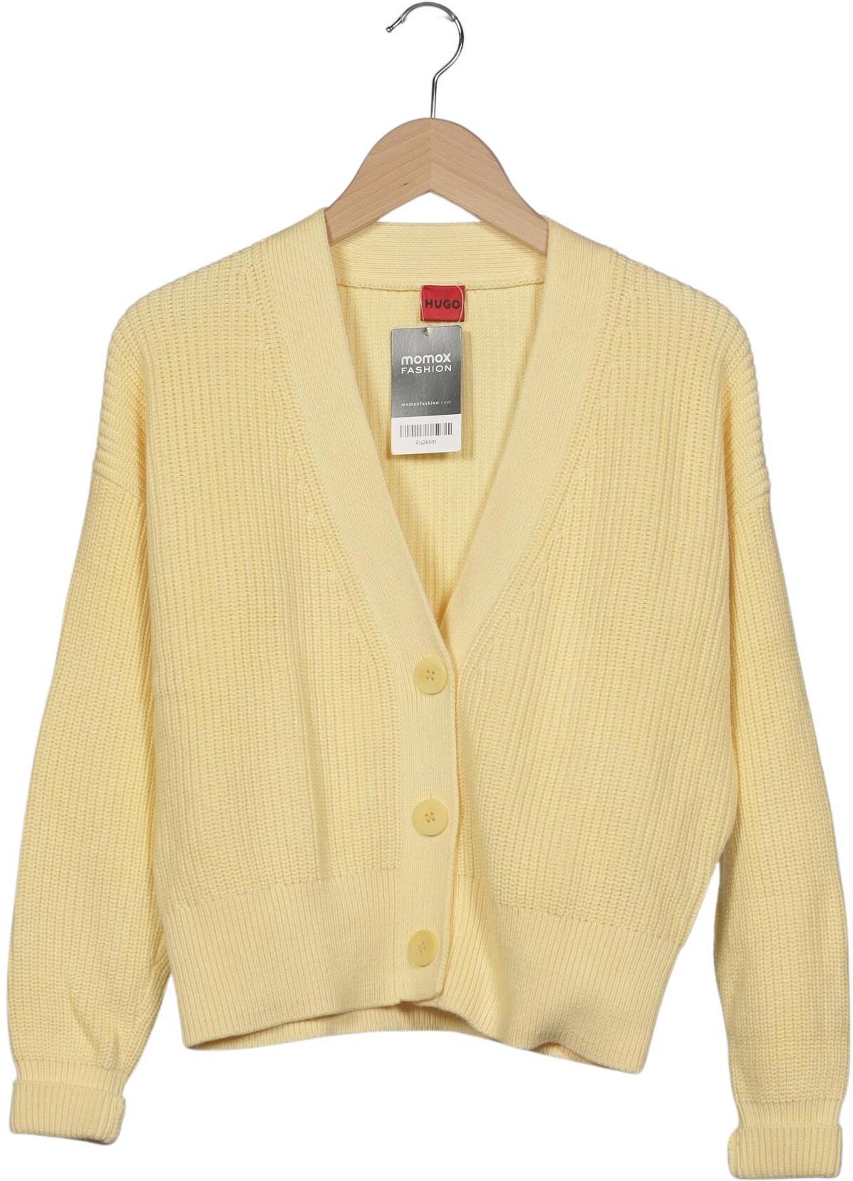 Hugo by Hugo Boss Damen Strickjacke, Gelb, Gr. XS, Baumwolle - Second Hand