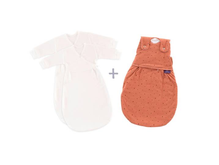 Träumeland Babyschlafsackset Liebmich Set, Rostfarben, Stern, Gr. 68/74, Oeko-Tex® Standard 100, Schlafen, Babybettausstattung, Babyschlafsäcke