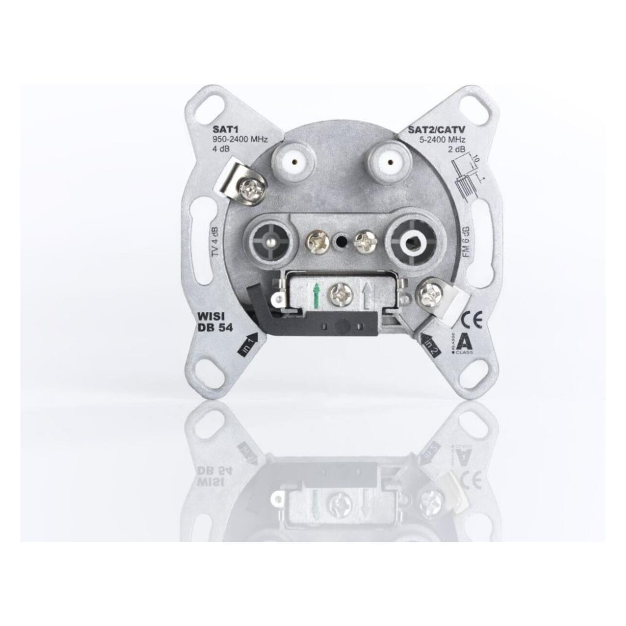WISI Antennendose Stich 4-Loch Twin DB54 2xSAT,1xTV,1xFM 5-2400MHz 5,5dB (72147)