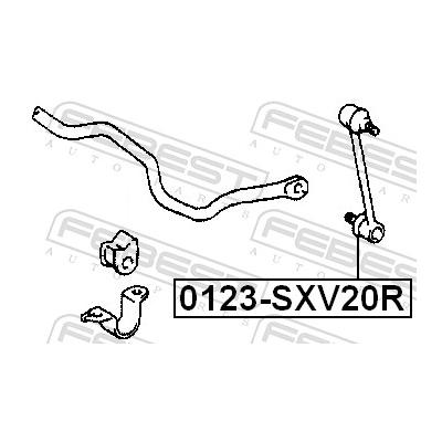 FEBEST Stange/Strebe, Stabilisator 0123-SXV20R Hinterachse für TOYOTA