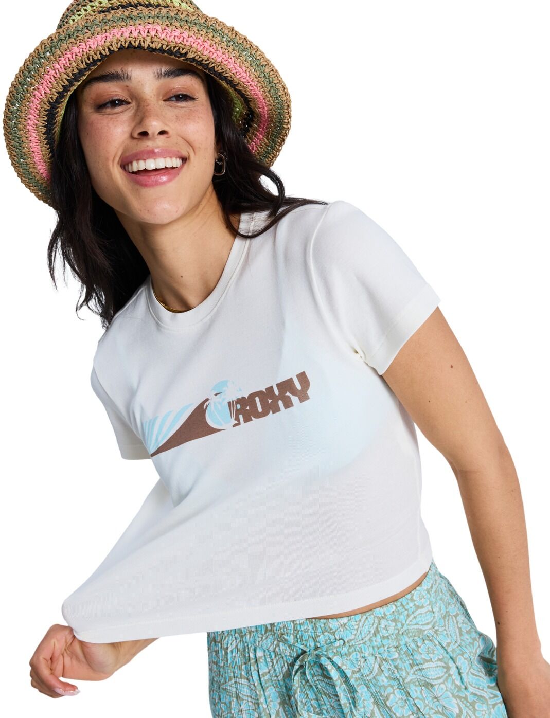 T-Shirt ROXY "Beach Love", Damen, Gr. L, weiss (coconut milk), Obermaterial: 100% Baumwolle., Shirts T-Shirt coconut milk L