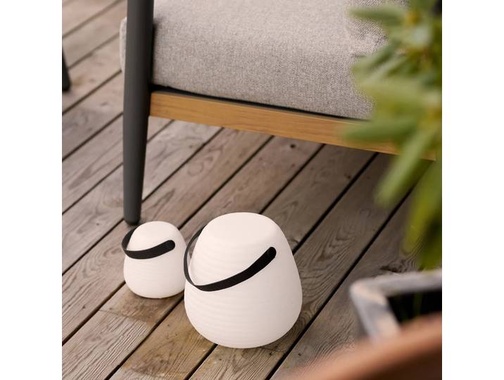 Garten Outdoor Lampe Eldora - mit Halteband und Farb LED - Weiß - Luxusbetten24