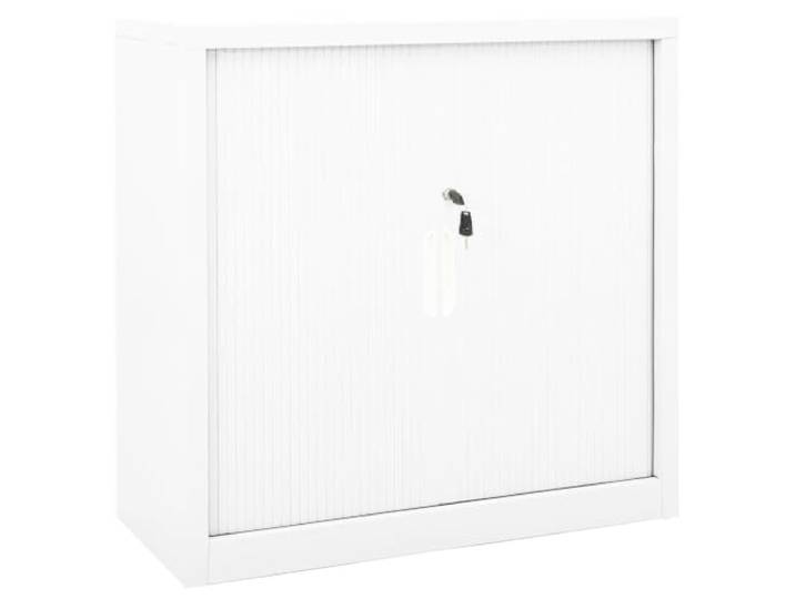 GPWERSDF Schrank mit Schiebetür Weiß 90x40x90 cm Stahl mit 2 Einlegeböden Stahlkonstruktion, weiß, Schiebetür, Schloss, 2 Böden, feucht abwischbar, schmale Gänge