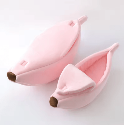 Inspire Picks Banana Shaped Cat Bed House For Cozy Comfort & Playful Style pink 1pc l 65x25x18cm