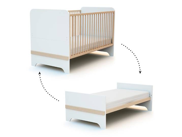 Lit évolutif 70x140 AT4 Carrousel Blanc et hêtre