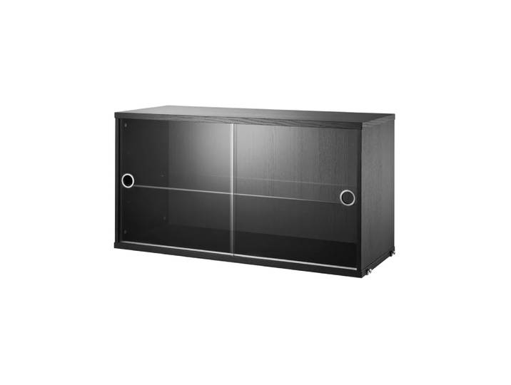 String String Vitrinenschrank Box schwarz gebeizt, 78x30 cm