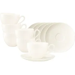 Seltmann, Tasse, Savona Fine Diamond Milchkaffeetassen mit Untertassen (340 ml, 6x)