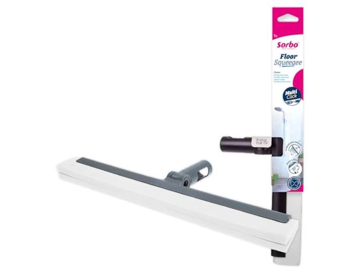 Sorbo Floor Squeegee - Vloertrekker voor Streeploos Droge Vloer, Zowel Duwen als Trekken, Brede en Dubbele Rubberstrip zonder Vegen of Strepen, Geschikt voor Sorbo Multi-Click