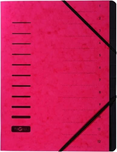 PAGNA Ordnungsmappe "Sorting File", 12 Fächer, rot