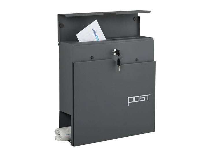 Briefkasten mit Zeitungsfach Anthrazit