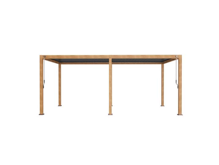 Gardenson Pergola, Metall, Holzoptik, 600x250x300 cm, Europäischer Sicherheitsstandard, Sonnen- & Sichtschutz, Pergolas