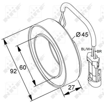 NRF Spule, Magnetkupplung-Kompressor 38420 für Fiat Opel GM HONDA BMW