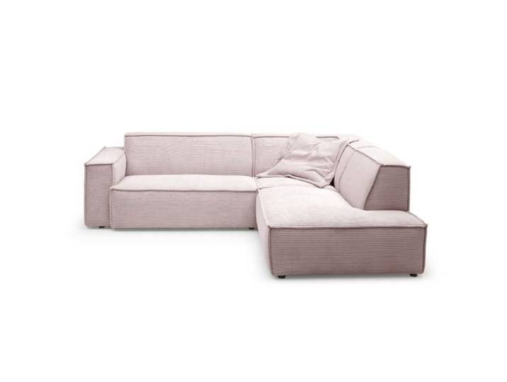 Trendstore Calina Ecksofa in Cord - Cord rosa - rechts - inkl. Kissen Modern, Zeitlos