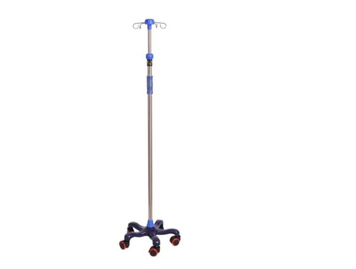 Mobiler, höhenverstellbarer Infusionsständer mit Infusionsständer stabil Mit 4 Haken, 5-Rollen-Basis, rollender medizinischer Infusionsständer for Klinikkrankenhäuser