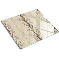 GLASPLATTE 60x52 cm Bäume