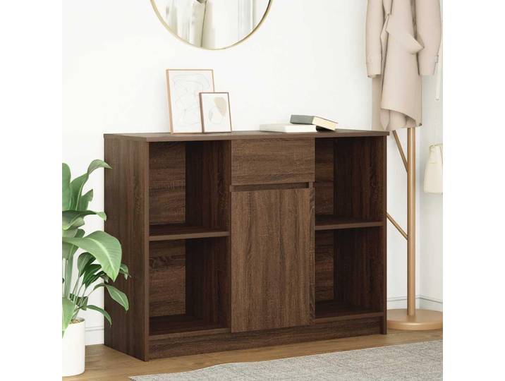 vidaXL Sideboard avec tiroir brun imitation chêne 101x35x76 cm