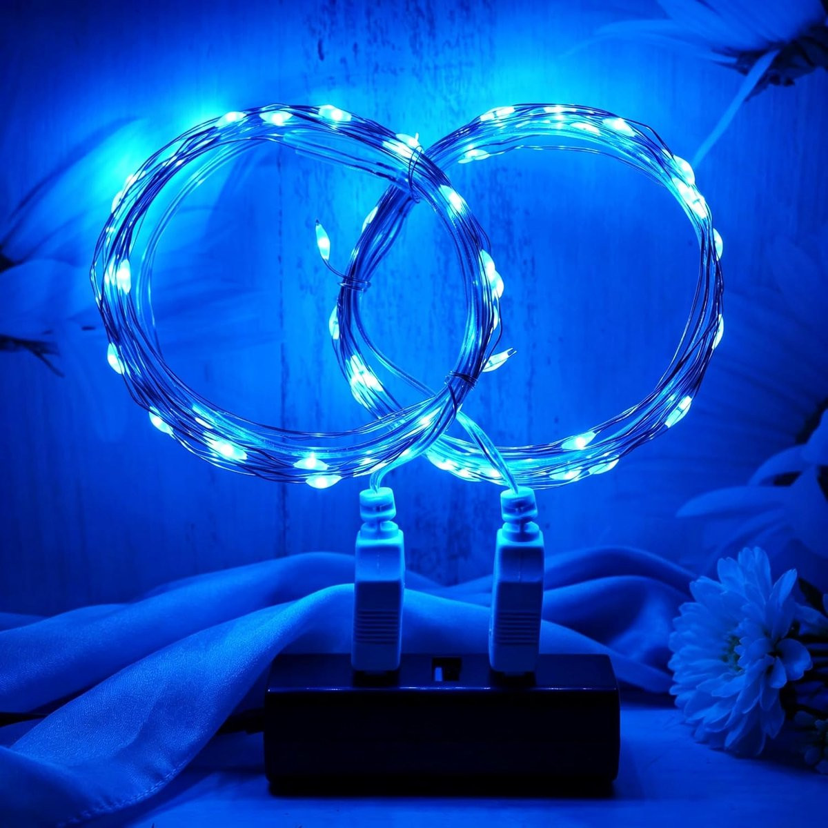 2 stuks LED-lichtslinger 3M USB-voeding waterdicht blauw