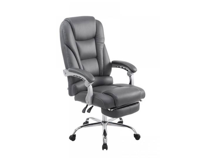 CLP Chefsessel Lederlook grau, Grau, Metall, 68x118x64 cm, Büromöbel, Bürostühle, Chefsessel