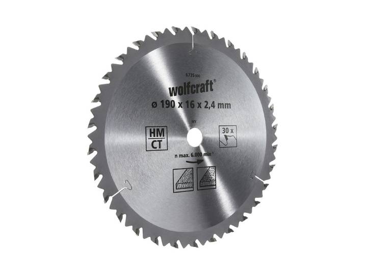 Wolfcraft Kreissägeblatt HM 30 Zähne ⌀ 19 cm
