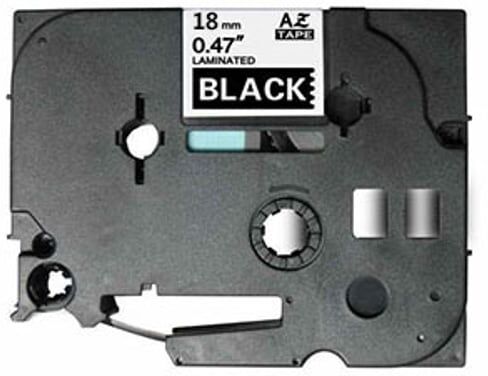 Q-Nomic TZe-345 cinta 18mm texto blanco sobre negro (8M)
