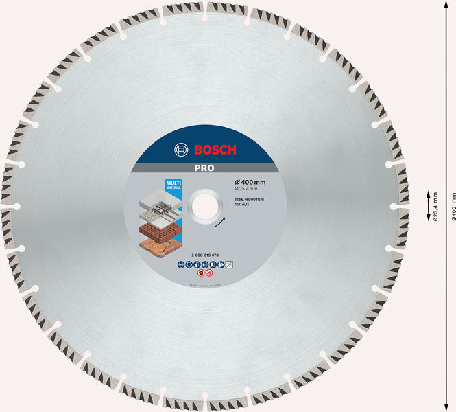 Bosch PRO Multi Material Diamanttrennscheibe, 400 x 25,4 mm 2608615073